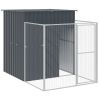 Dog House with Run Anthracite 65"x98.8"x71.3" Galvanized Steel