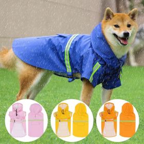 Pet raincoat for large and small dog; PU waterproof big dog raincoat; outdoor reflective dog raincoat (colour: orange, size: 5XL)