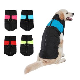 Windproof Dog Winter Coat Waterproof Dog Jacket Warm Dog Vest Cold Weather Pet Apparel  for Small Medium Large Dogs (Color: Blue, size: 2XL)